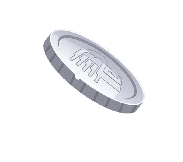 silver coin in top